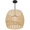 Homeroots Natural And Black Rattan And Metal LED Dimmable Barrel Outdoor Hanging Pendent Light 683475 - alternate 7