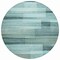 Homeroots 8' Teal Blue And Ivory Round Striped Washable Indoor Outdoor Area Rug 631001 - alternate 6