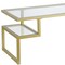 Homeroots 45" Gold Glass And Steel Coffee Table With Two Shelves 521985 - alternate 9