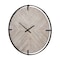 Homeroots 33" Black And Natural Metal And Solid Wood Analog Distressed Round Wall Clock 609408 - alternate 1