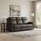 Homeroots 83" Charcoal Fabric Reclining USB Sofa With Toss Pillow 559219 - alternate 6