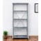 Homeroots 54" Gray And Silver Metal and Wood Four Tier Etagere Bookcase 486307 - alternate 4