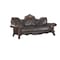 Homeroots 93" Dark Brown Faux Leather Sofa And Toss Pillows 491030 - alternate 1