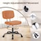 Yssoa HealSmart Small Office Desk Chair with Wheels, Armless Desk Chair with Lumbar Support, PU Leather L 3A88FNCHAIRDESKBRN01 - alternate 5