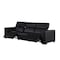Homeroots 110" Black Top Grain Leather Reclining Metal USB Sofa 720301 - alternate 6