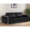 Homeroots 89" Black Italian Leather Sofa With Silver Legs 534162 - alternate 1