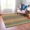 Homeroots 5' X 8' Wheat Brown And Teal Blue Striped Washable Indoor Outdoor Area Rug 614852 - alternate 7