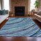 Homeroots 9' X 12' Blue Aqua And Ivory Abstract Washable Indoor Outdoor Area Rug 631237 - alternate 6