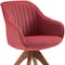 Homeroots 23" Red And Natural Tufted Fabric Swivel Arm Chair 524858 - alternate 6