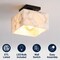 Jonathan Y Alessia 8" 1-Light Modern Contemporary Alabaster/Iron Square LED Semi Flush Mount, White Marbling/Bla JYL1203B - alternate 9