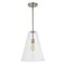 Jonathan Y Arlo 11.5" 1-Light Mid-Century Modern Iron/Seeded Glass LED Pendant, Nickel/Clear JYL7594A - alternate 10