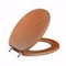 Jones Stephens Oak Designer Wood Toilet Seat, Closed Front with Cover, Chrome Hinges, Round C3B2R118CH - alternate 1