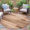 Homeroots 8' Rust And Ivory Round Striped Washable Indoor Outdoor Area Rug 630995 - alternate 6