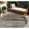 Homeroots 8' Coffee Black And Beige Round Abstract Washable Indoor Outdoor Area Rug 606088 - alternate 1