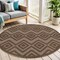 Homeroots 4' Dark Brown And Light Brown Round Geometric Indoor Outdoor Area Rug 573904 - alternate 9