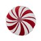 Homeroots 16" Red And White Cotton Velvet Round Christmas Striped Throw Pillow 719248 - alternate 5