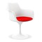 Homeroots Red and White Upholstered Faux Leather Dining Arm Chair 520277 - alternate 6