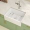 Wrightmaster 28" Apron-Front Farmhouse Single Bowl White Ceramic Kitchen Sink w/Bottom Grids and Basket Strainer ZOR-AW282010DS - alternate 7
