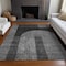Homeroots 5' X 8' Charcoal Gray And Silver Geometric Washable Indoor Outdoor Area Rug 582705 - alternate 9
