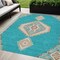 Homeroots 5' X 8' Teal Blue Brown And Ivory Oriental Washable Indoor Outdoor Area Rug 598443 - alternate 1