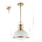 Jonathan Y Homer 13" 1-Light Modern Industrial Metal LED Dome Pendant, Brass Gold/White JYL9536D - alternate 10