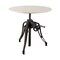 Homeroots 30" White And Black Rounded Marble And Metal Three Leg Base Dining Table 380481 - alternate 1