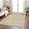 Homeroots 3' X 5' Tan Ivory And Green Abstract Washable Indoor Outdoor Area Rug 600564 - alternate 7