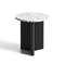 Homeroots 23" White and Black Faux Terrazzo and Wood Round Pedestal End Table 641952 - alternate 1