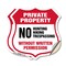 Signmission Private Property Shield Sign No Hunting, 12 inch X 12 inch, Vinyl Decal, 2PK SHI-D-2PACK-12-445 - alternate 1