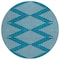 Homeroots 8' Teal Blue And Ivory Round Geometric Washable Indoor Outdoor Area Rug 598624 - alternate 7