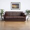 Homeroots 89" Dark Brown Chenille Convertible Futon Sleeper Sofa And Toss Pillows With Storage 607149 - alternate 1