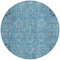 Homeroots 8' Sky Blue And Gray Round Oriental Washable Indoor Outdoor Area Rug 582064 - alternate 8