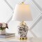 Jonathan Y Penelope 22" French Country Cottage Ceramic/Iron Chinoiserie Ginger Jar LED Table Lamp, Gray/White JYL3005C - alternate 8