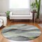 Homeroots 8' Artichoke Green Gray And Silver Round Abstract Washable Indoor Outdoor Area Rug 616750 - alternate 7