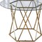 Homeroots 48" Clear And Gold Glass And Metal Trestle Base Round Top Dining Table 602326 - alternate 2