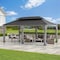 Sunjoy 12ftx20ft Wood Gazebo, Outdoor Patio Steel Hardtop Gazebo, Cedar Framed Wooden Gazebo, Matte Black A1020326F1 - alternate 7