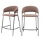 Homeroots Set of Two 26" Brown and Black Shearling and Steel Low Back Counter Height Bar Chairs 555752 - alternate 9