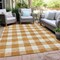 Homeroots 5' X 8' Orange And Beige Plaid Washable Indoor Outdoor Area Rug 595416 - alternate 9