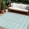 Homeroots 10' X 14' Aqua And Ivory Plaid Washable Indoor Outdoor Area Rug 595456 - alternate 1