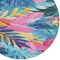 Homeroots 8' Sky Blue And Pink Round Floral Washable Indoor Outdoor Area Rug 611128 - alternate 9