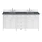 James Martin Vanities Brittany 72'' D Vanity, Bright White Vanity w/ Parisien Bleu Silestone Top w/ Wireless Charger 655-V72-BW-FPBL - alternate 1