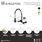 Kingston Brass Double-Handle Wall-Mount Pre-Rinse Bridge Kitchen Faucet, Matte Black GS8280CKL - alternate 2