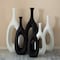 Uniquewise Set of 3 Frosted Black Fiberglass Tall Floor Vase - Decorative Vase for Modern Home Decor QI004676.3 - alternate 10