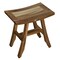 Homeroots 18" Natural Teak Rectangular Shower Bench 376745 - alternate 8