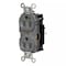 Hubbell Wiring Device-Kellems Straight Blade Receptacle, 5-15R, 15 A, 125V AC, 2 Pole, 3 Wire, Surface Mount, Grounded HBL8200STGY - alternate 1