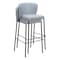 Homeroots Set of Two 29" Gray And Black Faux Leather And Steel Bar Height Bar Chairs 555698 - alternate 8