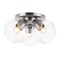 Jonathan Y Iris 11.5" 3-Light Farmhouse Rustic Iron/Glass LED Semi Flush Mount, Nickel/Clear JYL7568B - alternate 1