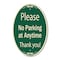 Signmission Please No Parking At Anytime Green & Tan, 12 Inch X 18 Inch Designer, Heavy Gauge Aluminum A-OV-G-1218-9787 - alternate 1