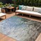 Homeroots 10' X 14' Denim Blue Taupe And Ivory Abstract Washable Indoor Outdoor Area Rug 617352 - alternate 1