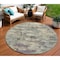 Homeroots 8' Sage Gray And Plum Round Abstract Washable Indoor Outdoor Area Rug 630905 - alternate 1